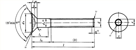 國標號gb/70.3-2000內六角沉頭螺絲，